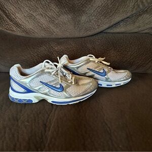 Nike Air White and Blue Athletic Shoes, women’s size 6 1/2